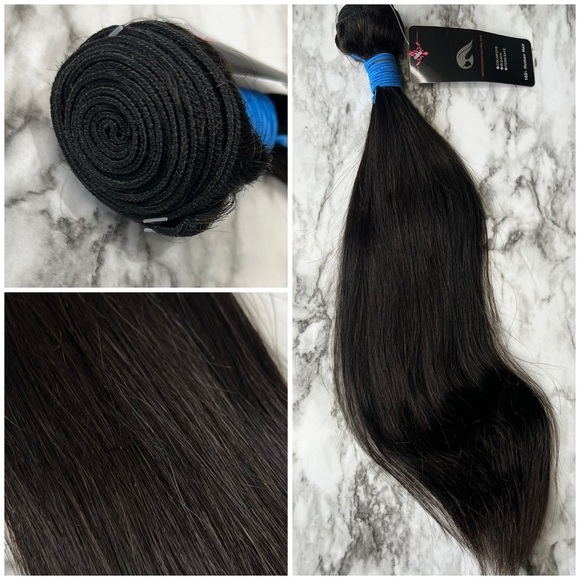 16 Inch Brazilian Human Hair  Unprocessed Natural Straight black Hair Bu… - Picture 1 of 10